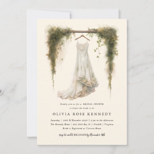 Enchanted Watercolor Forest Bohemian Bridal Shower Invitation