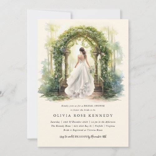 Enchanted Watercolor Forest Boho Bridal Shower  Invitation