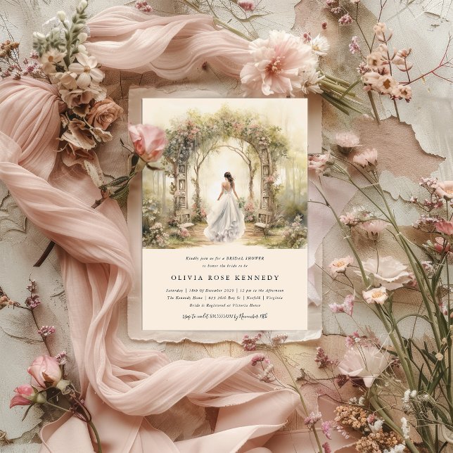 Enchanted Watercolor Forest Boho Bridal Shower  Invitation (Creator Uploaded)