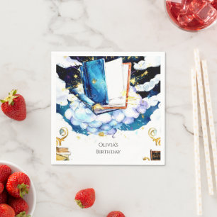 Enchanted Watercolor Fun Storybook Birthday Napkins