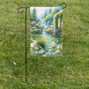 Enchanted Waterfall Garden Lily Pond Flag