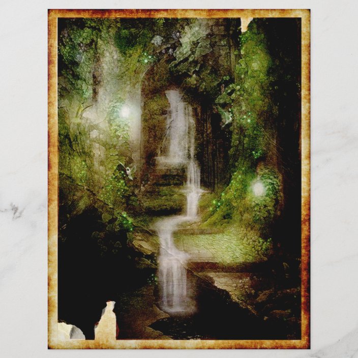 Enchanted Waterfall Scrapbook Paper