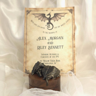 Enchanted Wedding Invitation Dragon Medieval Vinta