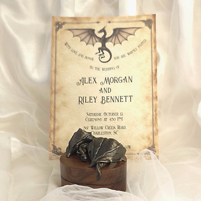 Enchanted Wedding Invitation Dragon Medieval Vinta (Creator Uploaded)
