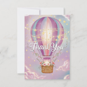 Enchanted Whimsical Hot Air Balloon Thank You Card