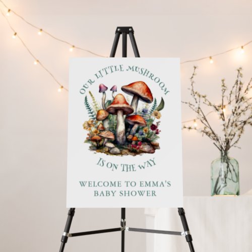 Enchanted Whimsical Mushrooms Baby Shower Welcome  Foam Board