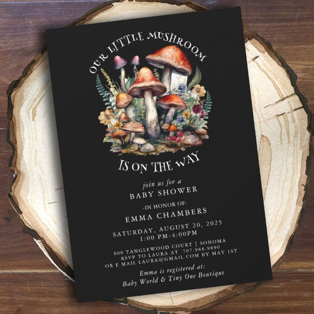 Enchanted Whimsical Mushrooms Woodland Baby Shower Invitation (Creator Uploaded)
