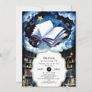 Enchanted Whimsical Watercolor Storybook Birthday Invitation