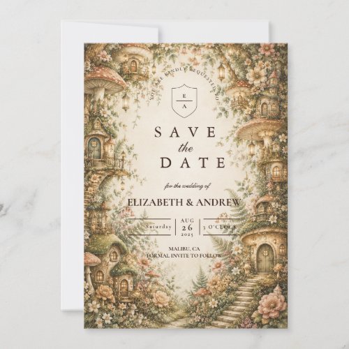 Enchanted Whimsical Woodland Wedding Save The Date