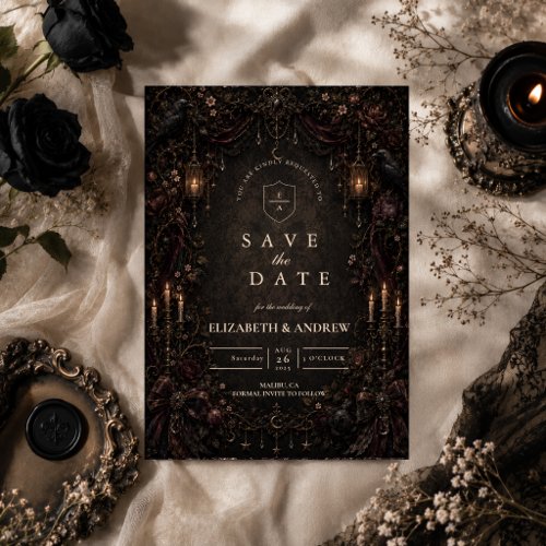 Enchanted Whimsy Goth Wedding Save The Date