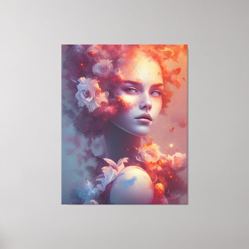 Enchanted Whispers Seductive Floral Fantasy Canvas Print