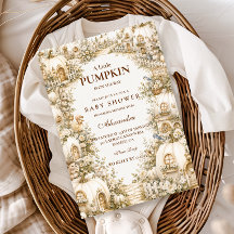 Enchanted White Pumpkin Village Baby Shower