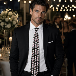 Enchanted White Unicorn Flowers Pink black Neck Tie