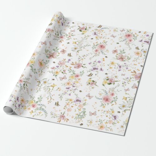 Enchanted Wildflower Fairytale Garden Wedding Wrapping Paper