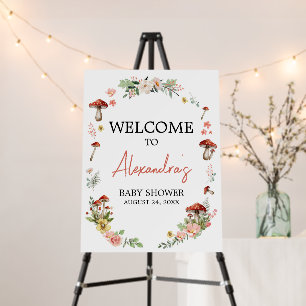 Enchanted Wildflower Mushroom Welcome Sign