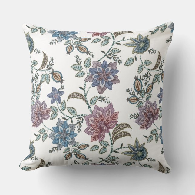 Enchanted Wildflower Symphony Throw Pillow (Front)
