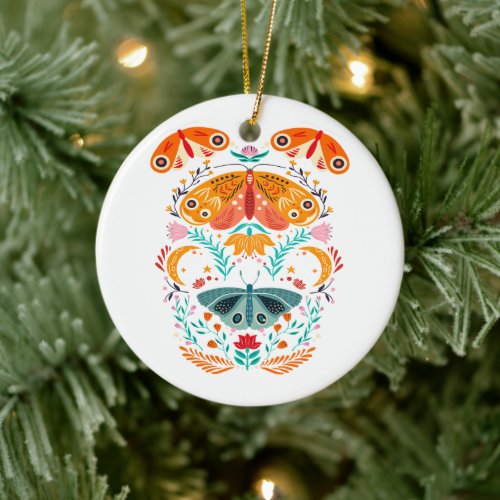 Enchanted Wings Magical Moth Butterfly Ceramic Ornament