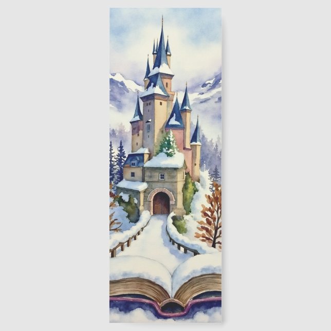 Enchanted Winter Castle – Fantasy Bookmark (Front)