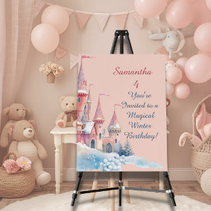 Enchanted Winter Castle Welcome Sign, Princess Foam Board