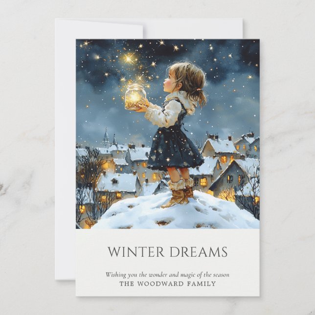 Enchanted Winter Christmas Holiday Card (Front)