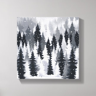 Enchanted Winter Forest: A Serene Snowscape Canvas Print