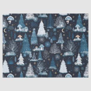 Enchanted Winter Forest Night Pattern (3) Tissue Paper