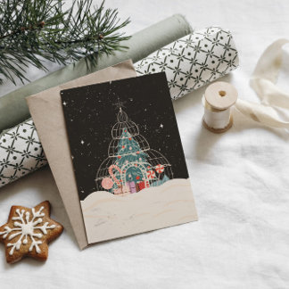 Enchanted Winter Glasshouse Filled with Festive Card