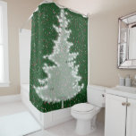 Enchanted Winter Glow Christmas Tree Shower Curtain<br><div class="desc">Bring the magic of the holidays to life with this digitally hand-drawn Christmas tree artwork. Featuring a glowing tree surrounded by snowfall in shades of red, green, and white, this design captures the joy and wonder of the festive season. Perfect for spreading the holiday cheer with your family and friends....</div>