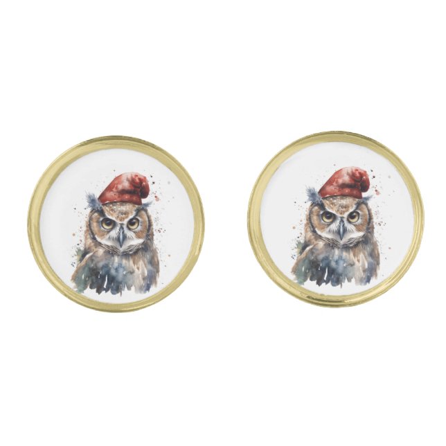 Enchanted Winter Owl Cufflinks (Front)