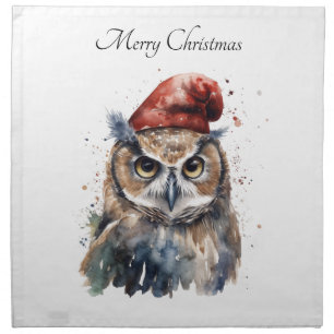 Enchanted Winter Owl, custom Cloth Napkin