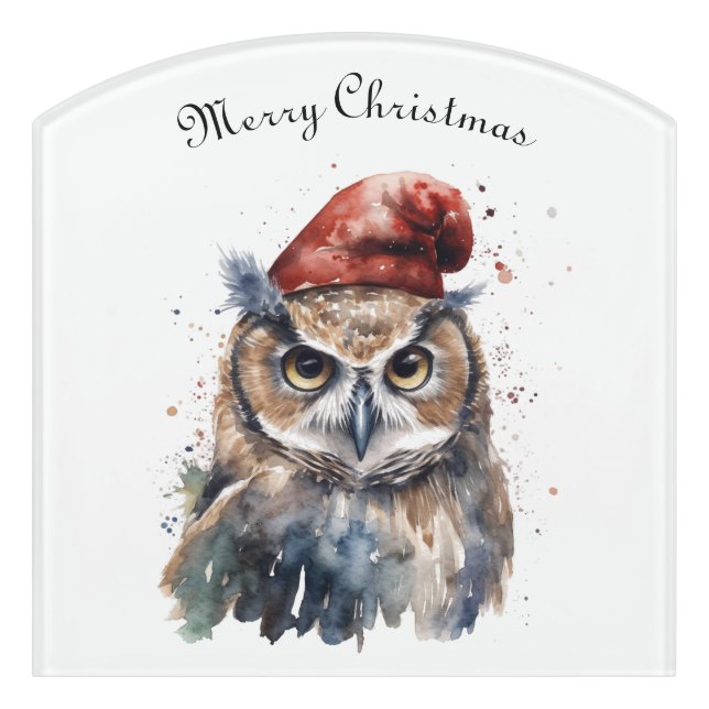 Enchanted Winter Owl, custom Door Sign (Contour Front)