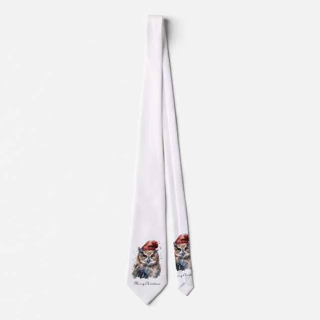 Enchanted Winter Owl, custom Neck Tie (Front)