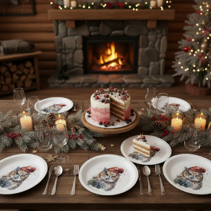 Enchanted Winter Owl, custom Paper Plates