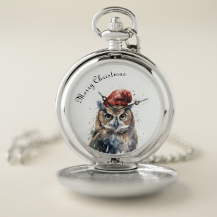 Enchanted Winter Owl, custom Pocket Watch