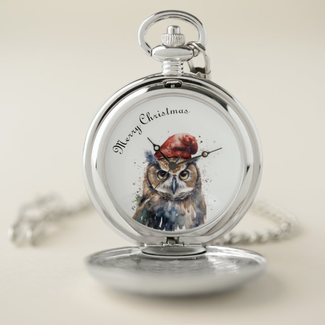 Enchanted Winter Owl, custom Pocket Watch (Inside)
