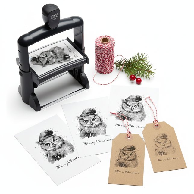 Enchanted Winter Owl, custom Self-inking Stamp (Creator Uploaded)
