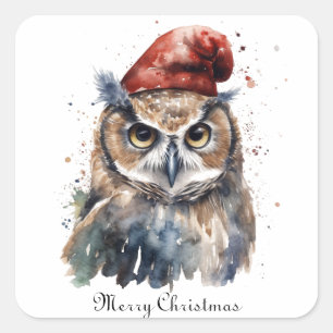 Enchanted Winter Owl, custom Square Sticker