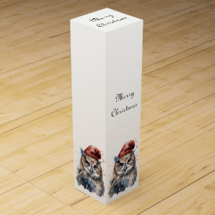 Enchanted Winter Owl, custom Wine Box