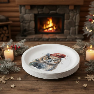 Enchanted Winter Owl Paper Plates