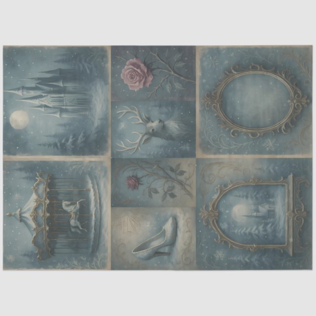 Enchanted Winter Tales Gothic Fairytale Decoupage  Tissue Paper (Front)