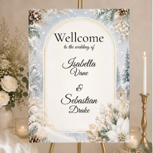 Enchanted Winter Wonderland Elegance Wedding Foam Board