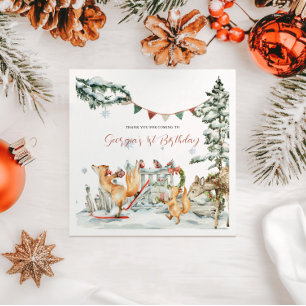 Enchanted Winter Woodland Birthday Napkins