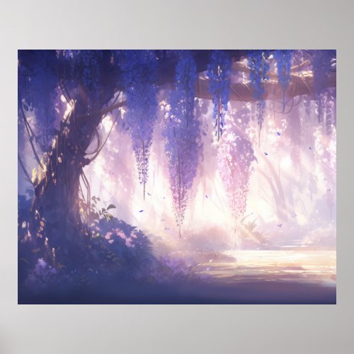 Enchanted Wisteria Forest Ethereal Allover Dangli Poster