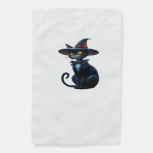 Enchanted Witch Halloween Cat Scene Classic T-Shir Garden Flag
