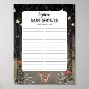 Enchanted Woodland Baby Shower Sign In Sheet