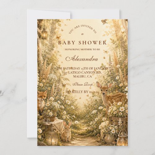 Enchanted Woodland Boho Baby Shower Invitation