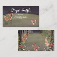Enchanted Woodland Diaper Raffle Baby Shower Card