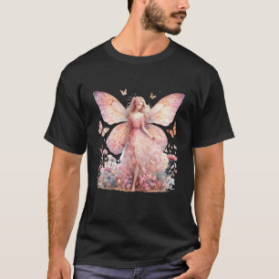 Enchanted Woodland Fairy Fantasy Butterfly Art Lon T-Shirt