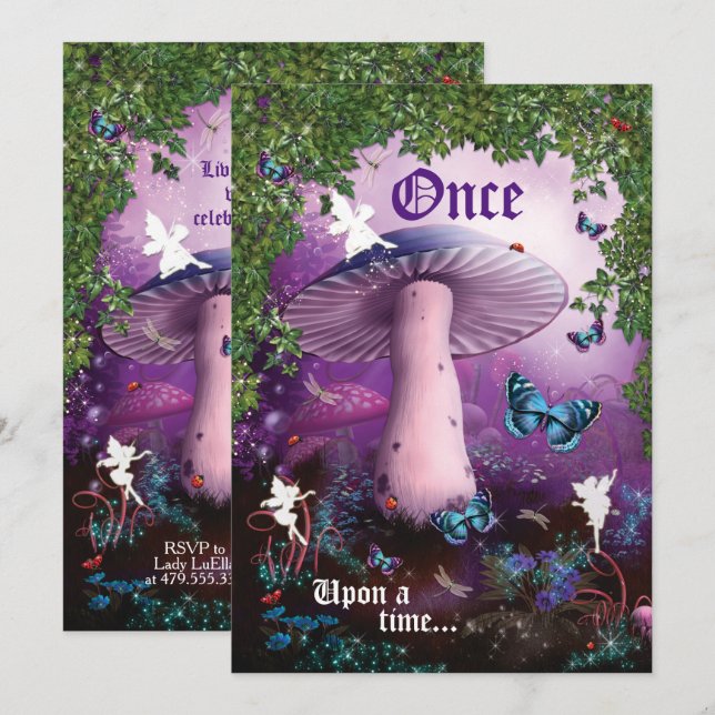 Enchanted Woodland Fairy Forest Party Invitation (Front/Back)
