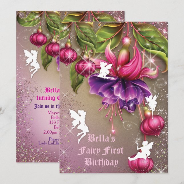 Enchanted Woodland Fairy Forest Party Invitation (Front/Back)
